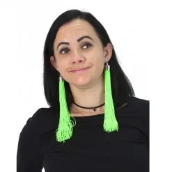 Jourdefete Boucles D'Oreilles Franges - Vert
