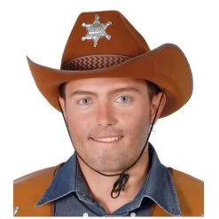 Jourdefete Chapeau De Shérif Pour Adulte - Marron