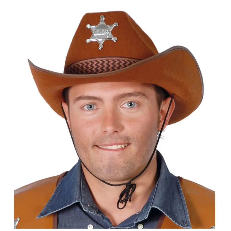 Jourdefete Chapeau De Shérif Pour Adulte - Marron