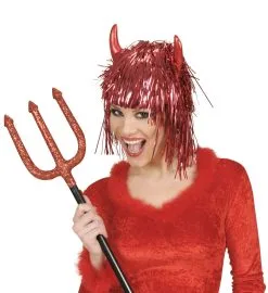 Jourdefete Perruque Lamée De Diablesse