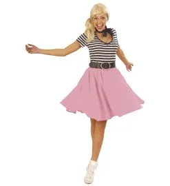 Jourdefete Jupe Patineuse Années 50 Rose - M