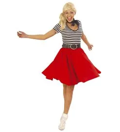 Jourdefete Jupe Patineuse Années 50 Rouge - M