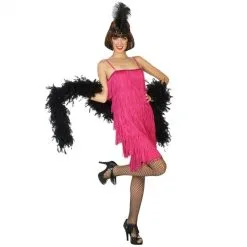 Jourdefete Robe Charleston Fuchsia - Taille Au Choix