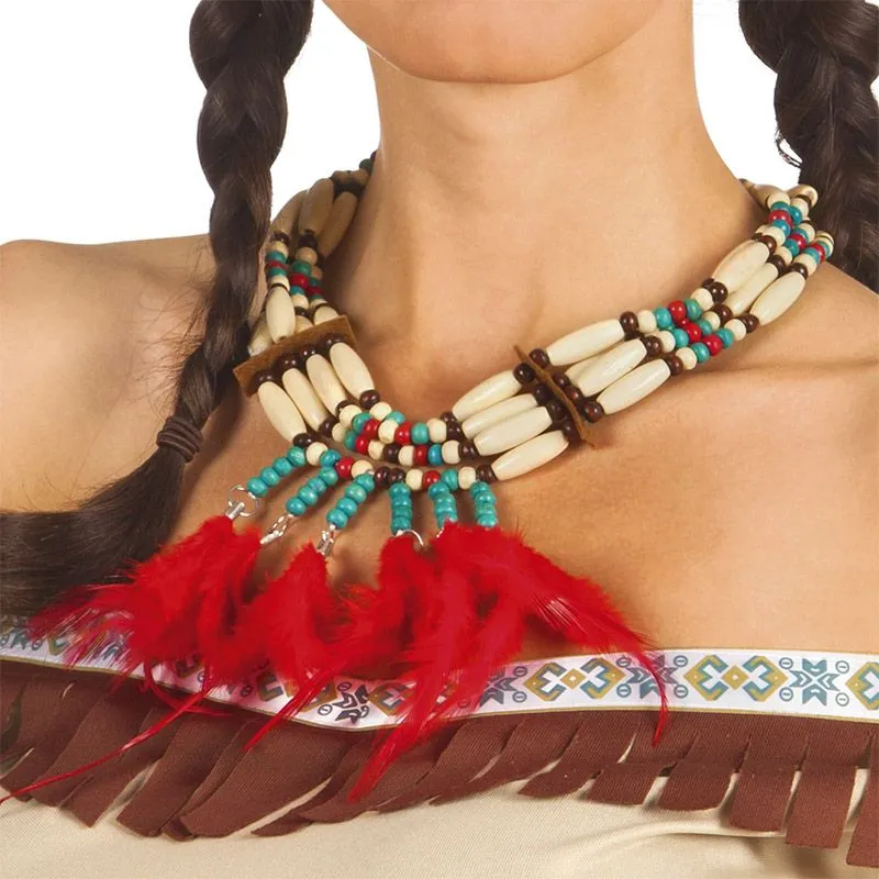 Jourdefete Collier Ă Plumes - Costume Indien