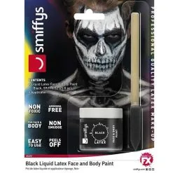 Jourdefete Pot De Latex Liquide Noir Avec Son Pinceau éponge