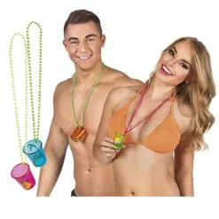 Jourdefete Collier De Perles Avec Verre - Couleur Au Choix