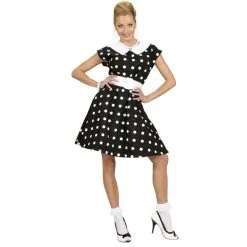 Jourdefete Déguisement Années 50 Robe à Pois Femme - Taille Au Choix