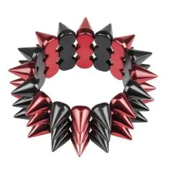 Jourdefete Bracelet Punk - Rouge Et Noir
