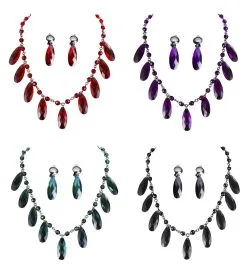 Jourdefete Ensemble Collier Et Boucles D'oreilles Gothique - Coloris Au Choix