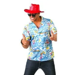 Jourdefete Chemise Hawaïenne Bleue