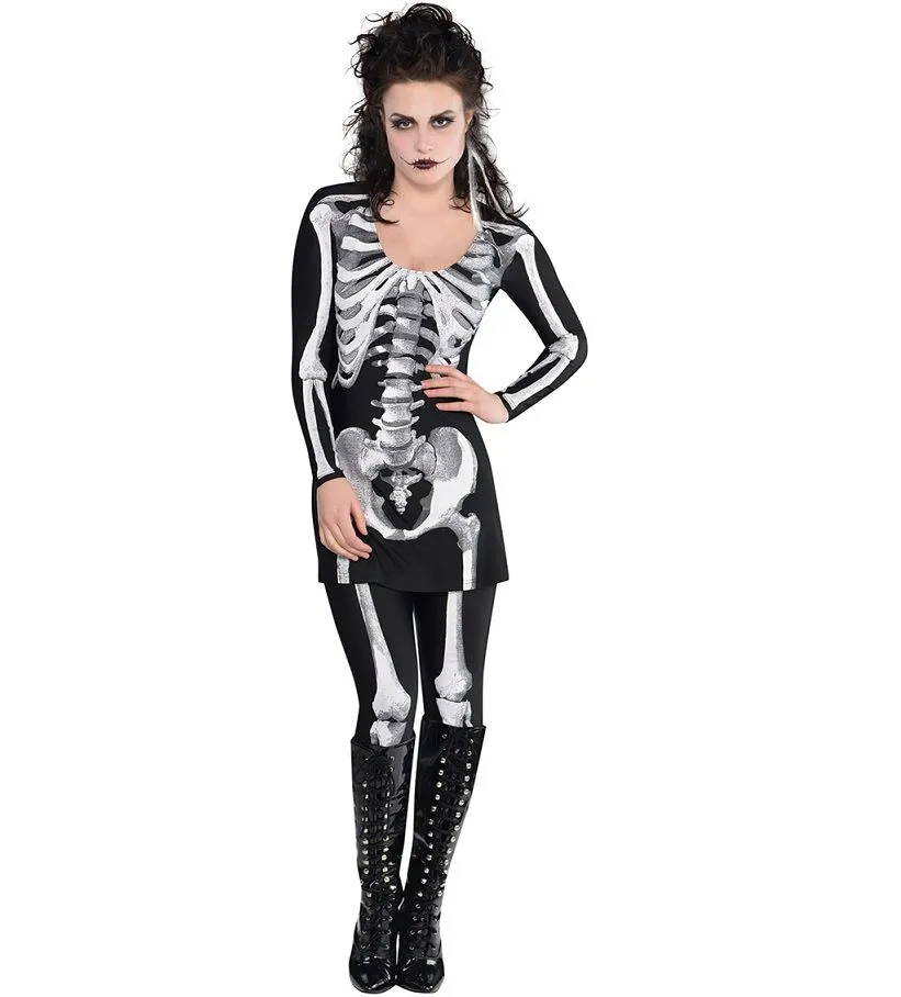 Jourdefete Déguisement De Squelette "Black And Bones" Femme - Taille Au Choix