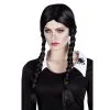 Jourdefete Perruque Gothique Noire à Nattes