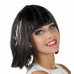 Jourdefete Perruque Gigi Glamour Noir / Argent