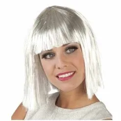 Jourdefete Perruque Gigi Glamour Blanc / Argent
