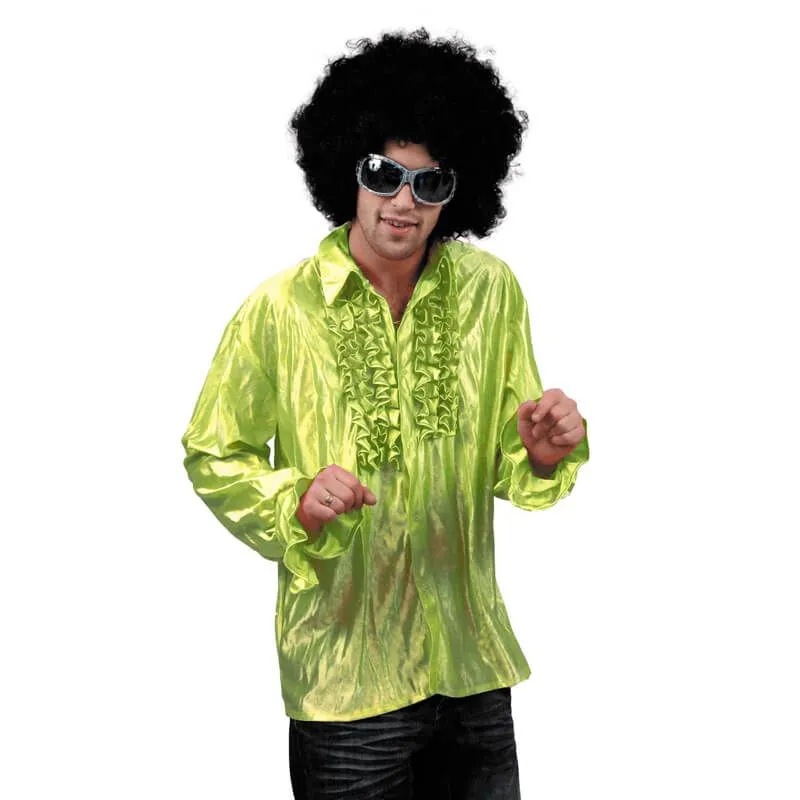 Jourdefete Chemise Star Du Disco Ă Froufrous - Vert - Taille Au Choix