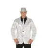 Jourdefete Veste Disco à Sequins Argent Homme - Taille Au Choix