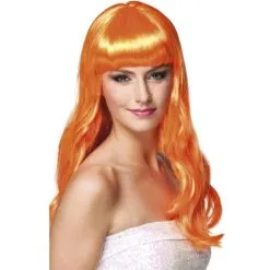 Jourdefete Perruque Femme Chic - Orange