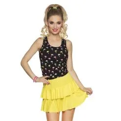 Jourdefete Jupe à Volants Femme - Jaune