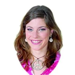 Jourdefete Collier Hippie "Peace & Love" Métal