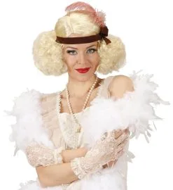 Jourdefete Perruque Femme Charleston Blonde Bouclée