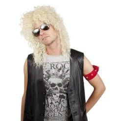Jourdefete Perruque Bouclettes Blondes Rocker