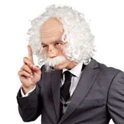 Jourdefete Perruque Albert Einstein Avec Moustache Et Lunettes
