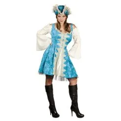 Jourdefete Déguisement Pirate Turquoise Luxe Femme