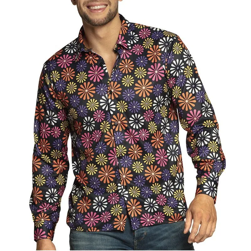 Jourdefete Chemise Hippie à Fleurs - Homme - Taille Au Choix