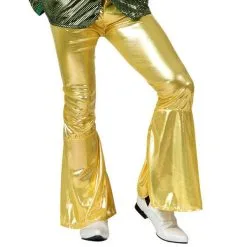 Jourdefete Pantalon Pattes D'Eph' Disco Or - Taille Au Choix