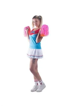 Jourdefete Costume Cheerleaders Femme Rouge Et Bleu - Taille Au Choix