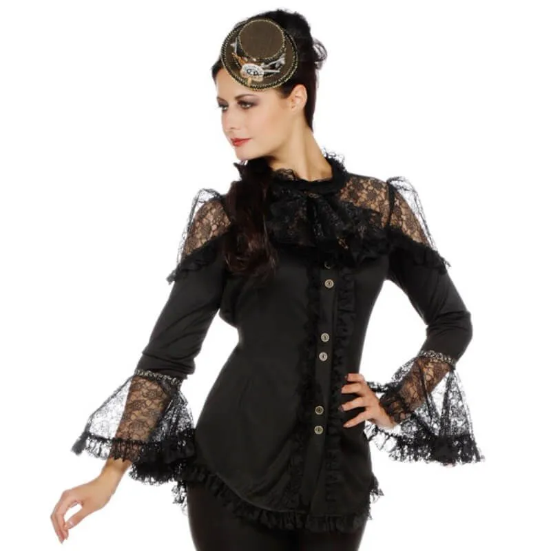Jourdefete Déguisement Femme - Blouse Victoria Steampunk - Taille Au Choix