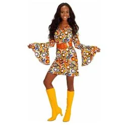 Jourdefete Déguisement Femme - Robe Bubbles - 70's - Années Disco - Taille Au Choix