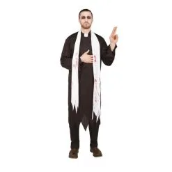 Jourdefete Déguisement Homme Prêtre Ensanglanté - Taille Au Choix