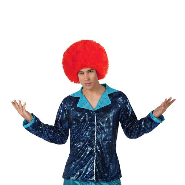 Jourdefete Veste Disco Bleu Et Bleu Clair Brillant