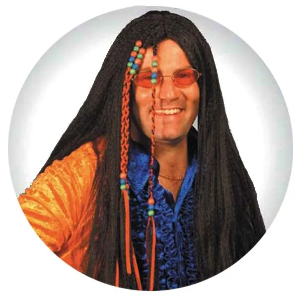 Jourdefete Perruque Hippie Perlée Brune – Image 2