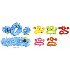 Jourdefete Set Hawaï Collier, Couronne Et 2 Bracelets - Différents Coloris