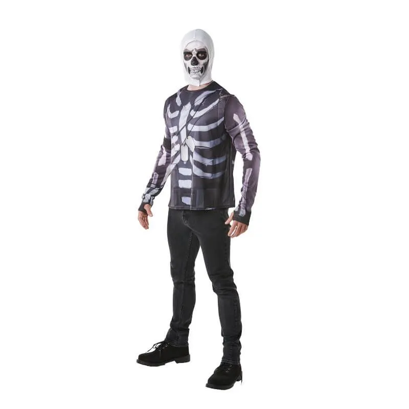 Jourdefete FORTNITE Top Et Cagoule Skull Trooper - Adulte - Taille Au Choix