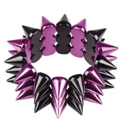 Jourdefete Bracelet Punk - Violet Et Noir