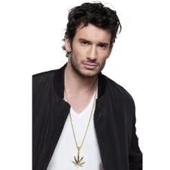 Jourdefete Collier Feuille De Cannabis Doré