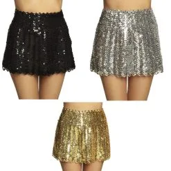 Jourdefete Jupe Courte à Sequins - Disco - Couleur Au Choix
