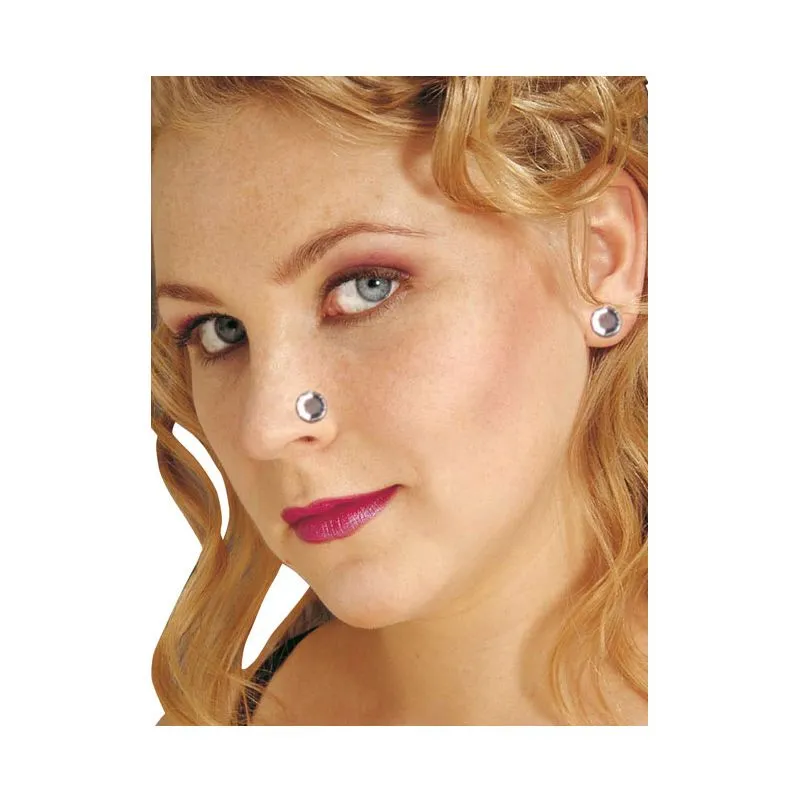 Jourdefete Pack De 2 Piercings Magnétiques - Strass Blanc