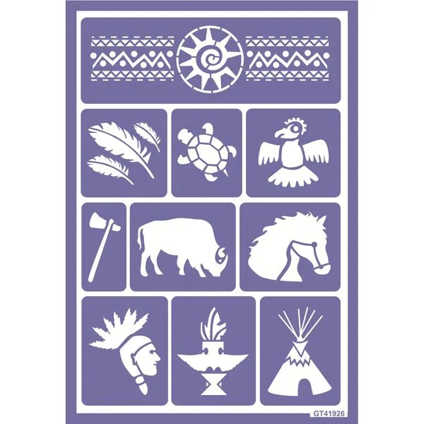 Jourdefete Pochoir Indien Grim'Tout