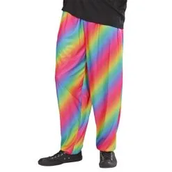 Jourdefete Pantalon Années 80 Arc-en-Ciel Homme