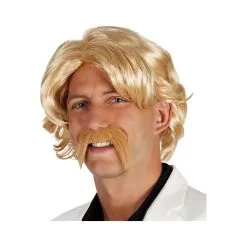Jourdefete Perruque Et Monstache Blonde Chuck