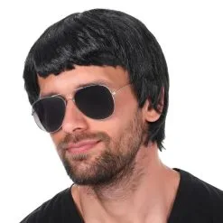 Jourdefete Perruque Tyler - Cheveux Noirs - Homme