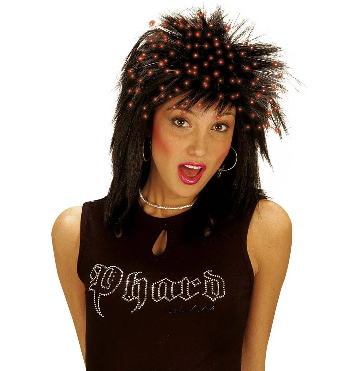 Jourdefete Perruque Star Du Rock Lumineuse - Coloris Au Choix