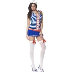 Jourdefete Déguisement Marin Robe Sexy Femme