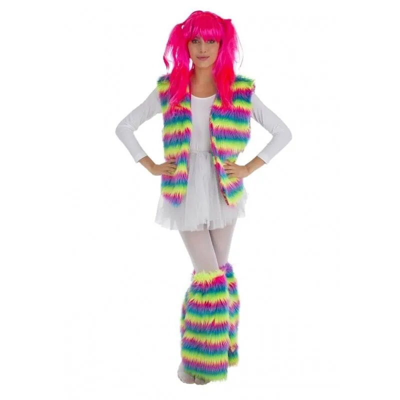 Jourdefete Gilet Peluche - Arc-en-Ciel